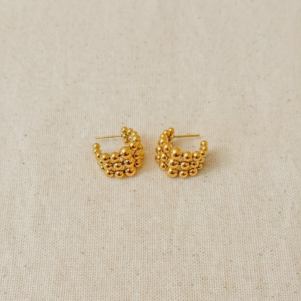 18KGP BEADED EARRINGS